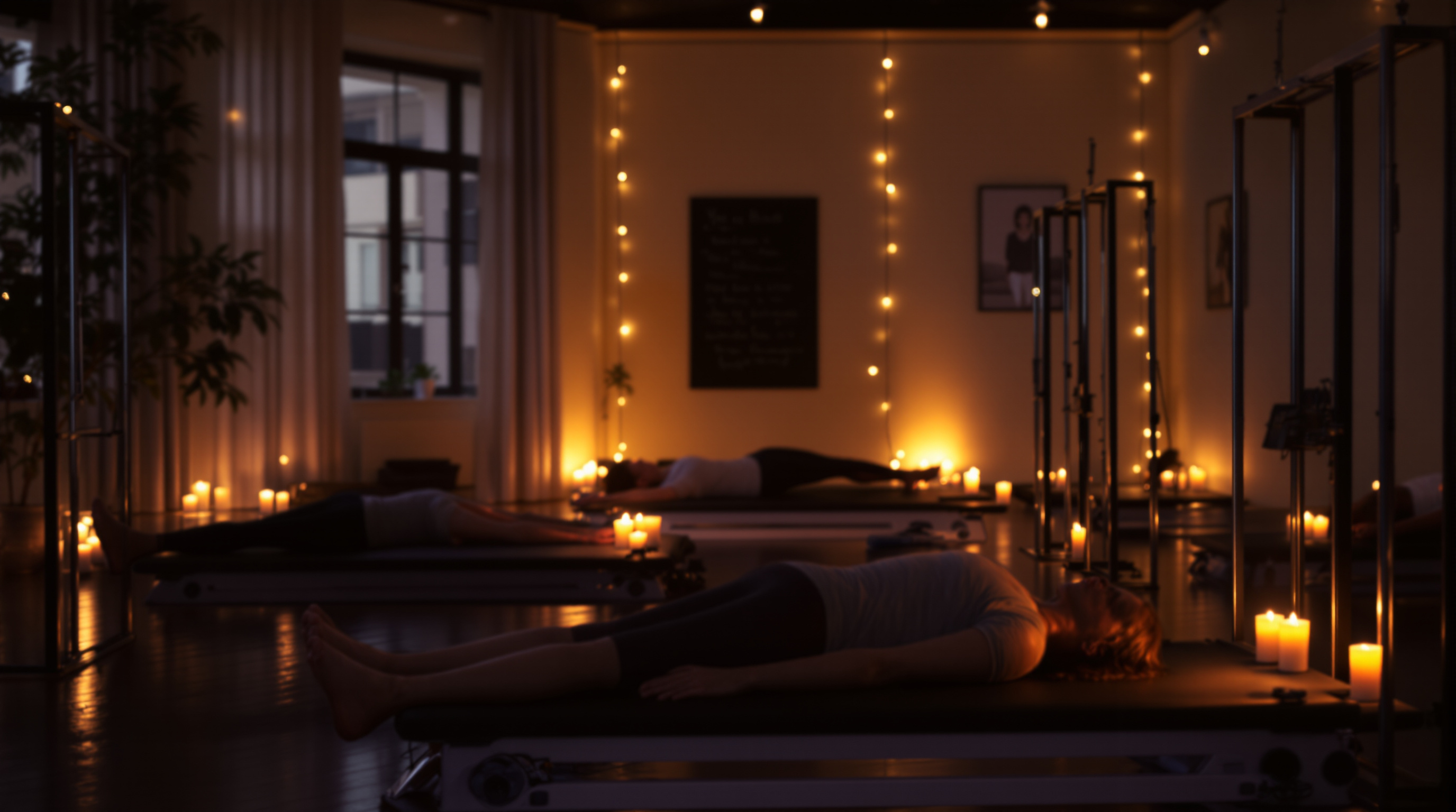 Séance de stretching relaxante en soirée